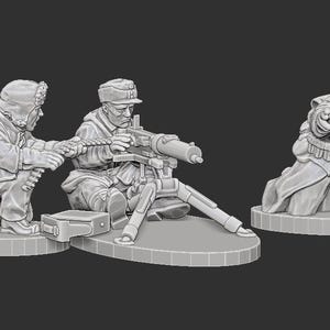 Just Some Miniatures, WW2 Finnish Maxim MMG Team, WWII, 3 Figures, Flames or War, 15mm, 20mm
