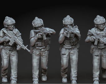 Modern Miniatures, Special Forces Operators, x4 Figures, Spectre Operations, Zona Alfa, 15mm, 20mm, 28mm, 32mm, 35mm, 40mm, 50mm, 54mm