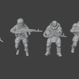 Modern Zone Stalkers Hades Operators Opfor 4 Minifigures, 15mm 20mm 28mm 32mm 35mm 40mm 54mm Miniatures Post Apocalyptic Zona Alfa Wasteland