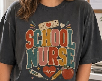 School Nurse Shirt, Retro Nurse Tee, Back to School Nurse Gift, Vintage Healthcare Shirt