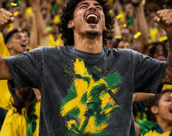Brazil Soccer Fan Shirt Vintage Player Match Day Gift Tee