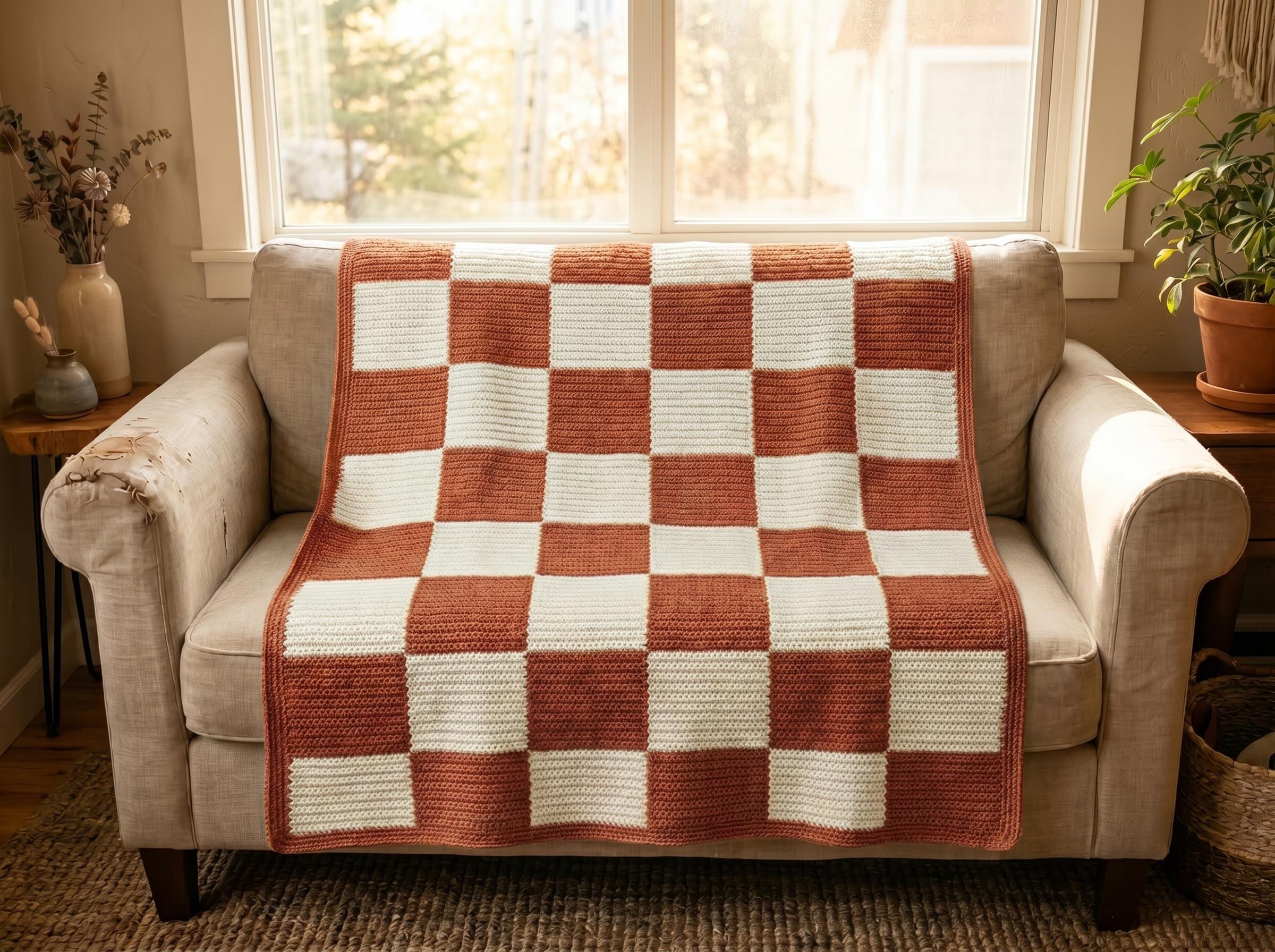 32 Checkerboard Crochet Patterns for Blankets, Bags, Garments, and Home Accents 29 Checkerboard Mosaic Crochet Blanket