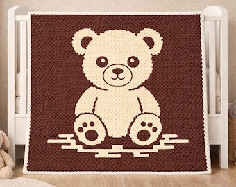 Patroon teddybeer gehaakt dekenpatroon pdf – babydeken, babydeken, gehaakte overlay, patroon berendeken, direct downloaden