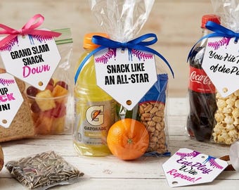 Baseball Drip Snack Bag Tags Printable | Home Plate Shaped | Game Day | Instant Download