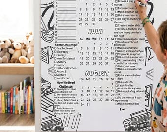 Summer Kids Activity Calendar Poster | Printable-Style Rolled Poster