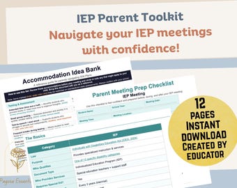 IEP Parent Binder Toolkit | Printable Special Education Meeting Prep Checklist and Advocacy Guide