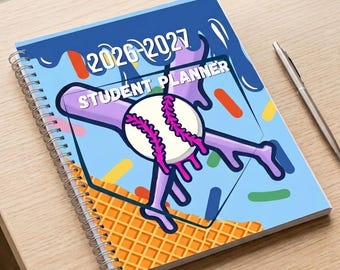 2026-2027 Student Planner PDF | Savannah Bananas Inspired Baseball Drip Academic Agenda | Middle School High School Daily Weekly Schedule