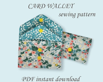Beginner Card Wallet Sewing Pattern, Quick DIY Mini Pouch (PDF Instant Download) cw002