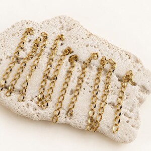 18K Gold Plated Stainless Steel Chain Extenders | Necklace Bracelet Adjusters (10 Pack)