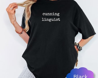 Cunning Linguist Shirt, Minimalist Pun Graphic Tee, Comfort Colors Cotton