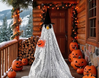 Ogród na Halloween, 23-calowy strój gęsi ogrodowej, dekoracja ganku, kostium ducha z dynią, uroczy kostium gęsi na Halloween.