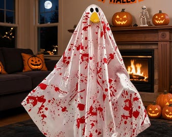 Strój z upiornym płaszczem, kostium gęsi na ganku na Halloween, kostium gęsi ogrodowej o długości 23 cali, jesienna dekoracja ogrodu