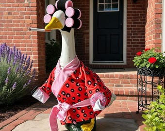Zestaw do spa w stylu kurortu Porch Goose, pasuje do gęsi o długości 23 cali, szlafrok, zestaw do spa, fajna dekoracja patio w stylu wiejskim, prezent w postaci ubranka dla gęsi.