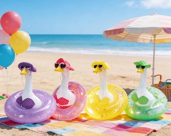 Letni strój kąpielowy z motywem gęsi na werandzie, uroczy strój kąpielowy z motywem gęsi na werandzie, komplet bikini, ubrania do dekoracji ogrodu, letnia ozdoba z motywem gęsi