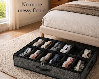 Organizador de zapatos para debajo de la cama, caja de almacenamiento de zapatos con tapa transparente, organizador de armario, almacenamiento para debajo de la cama que ahorra espacio, capacidad para 12 pares de zapatos.