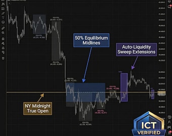 ICT Daily Bias Toolkit | TradingView Indicator, Forex Crypto Dashboard (PDF Pattern)