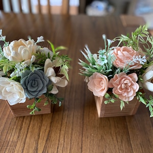 Custom Sola Wood Flower Arrangement, Wooden Flowers, Wedding Centerpiece, Bridal Shower Centerpiece, Wood Flower Box, Wood Box, Wood Flowers image 2