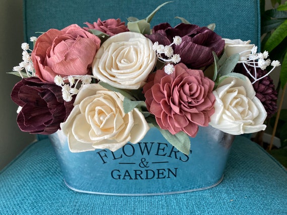 Mother's Day Flower Arrangement, Wood Flowers, Wooden Flowers