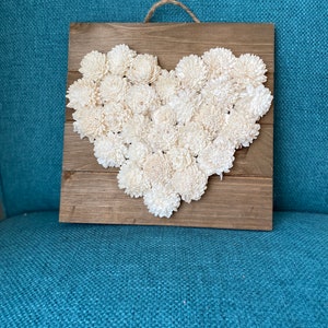 Valentines Day Wreath, Valentines Day Wall Hanging, Heart Sign, Wood Flowers, Sola Wooden Flowers, Floral Heart Board, Flower Heart