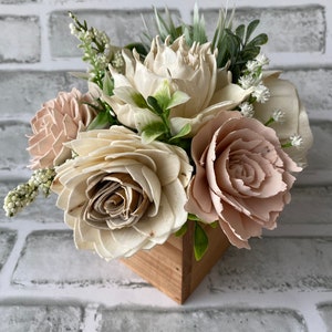 Custom Sola Wood Flower Arrangement, Wooden Flowers, Wedding Centerpiece, Bridal Shower Centerpiece, Wood Flower Box, Wood Box, Wood Flowers