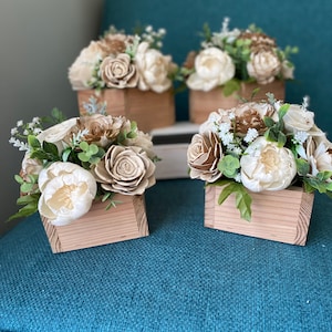 Custom Sola Wood Flower Arrangement, Wooden Flowers, Wedding Centerpiece, Bridal Shower Centerpiece, Wood Flower Box, Wood Box, Wood Flowers image 5