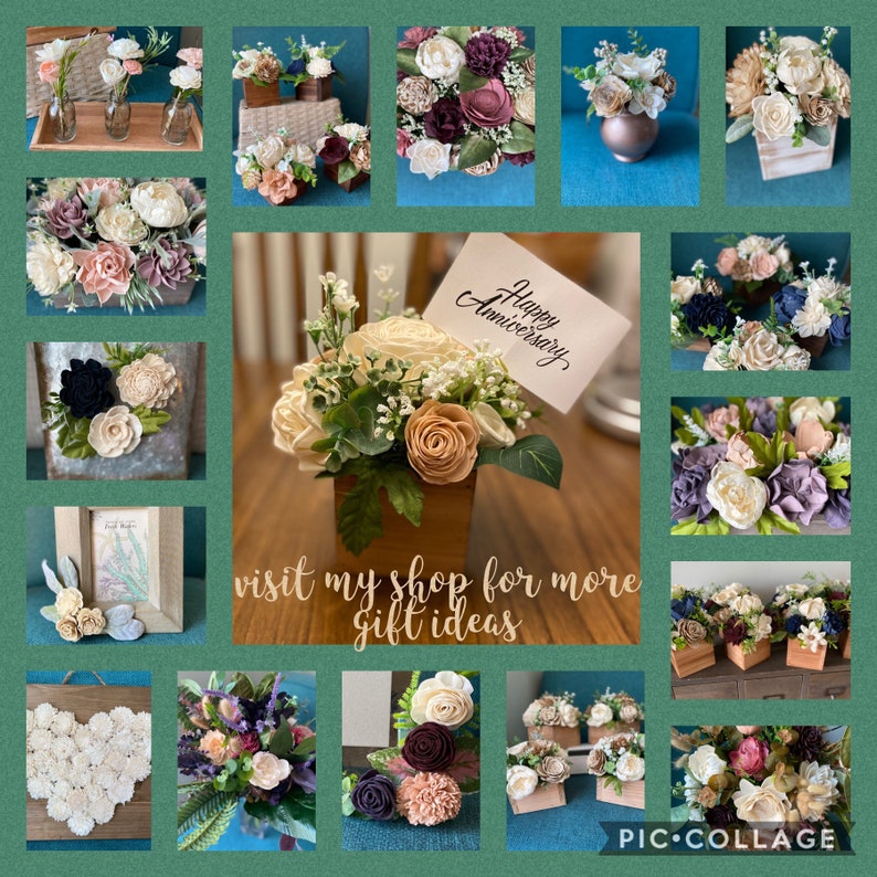 Custom Sola Wood Flower Arrangement, Wooden Flowers, Wedding Centerpiece, Bridal Shower Centerpiece, Wood Flower Box, Wood Box, Wood Flowers image 10