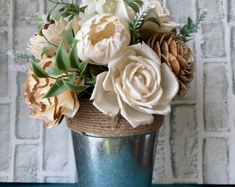 Mother’s Day Flowers in Wood Box, Sola Wood Flowers, Mother’s Day Bouquet, Wooden Flower Arrangement, Mothers Day Gift, Floral Arrangement