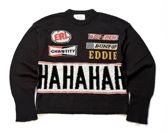 ERL HAHAHA Suéter de lana Eddie Suéter de punto Mezcla de mohair Ropa urbana de diseñador Sudadera unisex con estampado gráfico