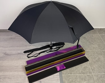 Paraguas original Rolls Royce Phantom Ghost Dawn negro plateado, de lujo, con mango cromado, raro.