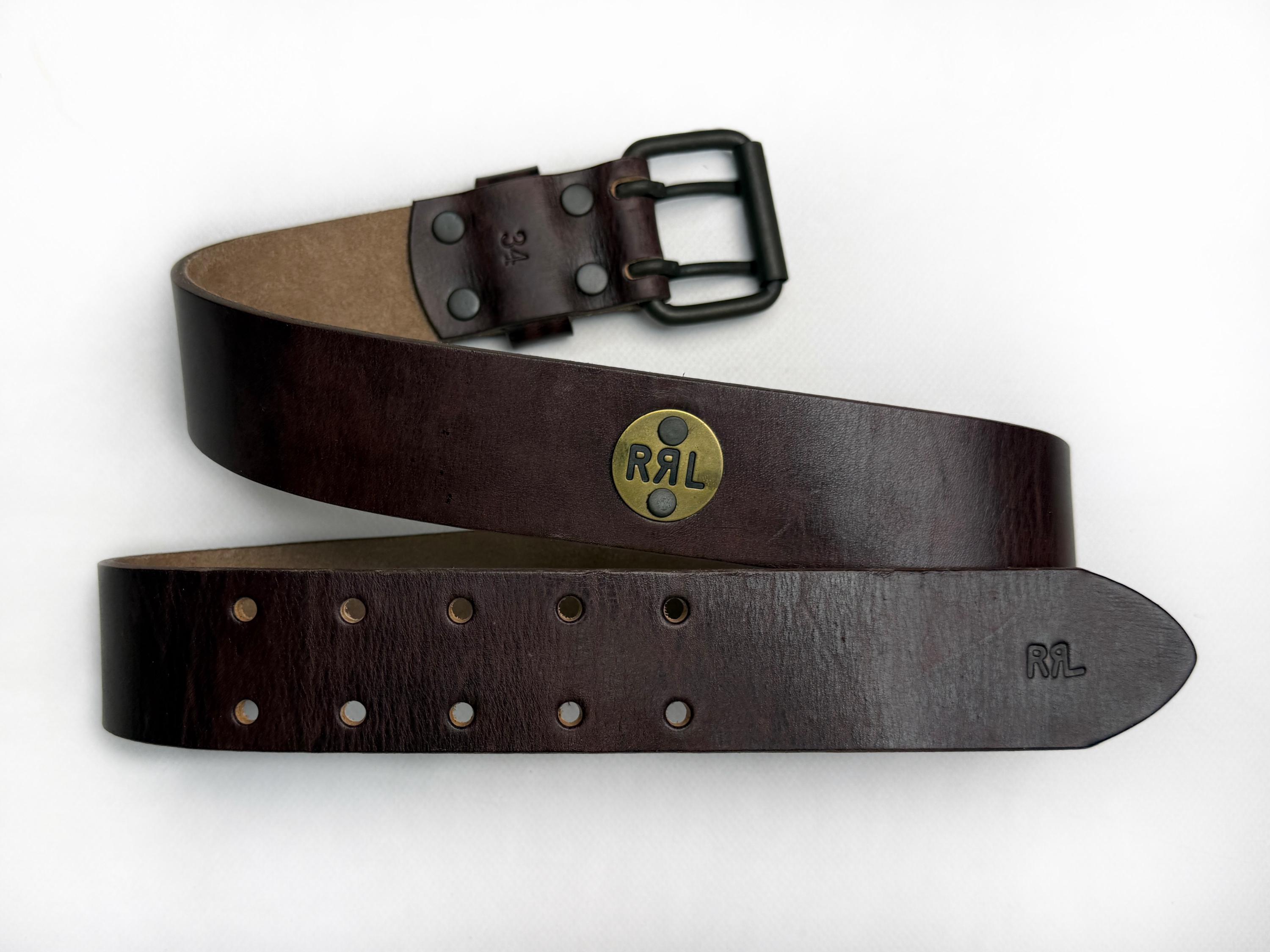 Lauren Ralph Lauren Dark Brown Leather Belt with Brass-Tone Buckle Small Big + Tall | Polo Ralph Lauren Leather Reversible Belt | DXL main image 3