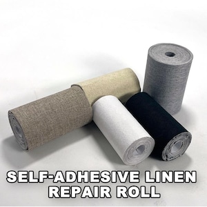 Cinta de lino ancha autoadhesiva gruesa de 10 cm x 99 cm, cinta para reparar lomos de libros, cinta de tela para encuadernación, parche de reparación de tela para manualidades.