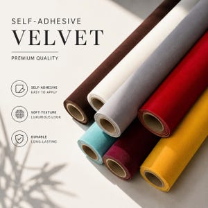 Rollo de tela de terciopelo autoadhesiva, forro de fieltro suave y fácil de pegar para cajones, bandejas de joyería, estantes de armarios, manualidades y forro de cajas.