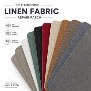 Stoffenreparatiepatch zelfklevend, linnen bekleding reparatie voor fauteuil bank, afpellen en plakken niet naaien Fabric Fix 8 x 11 in