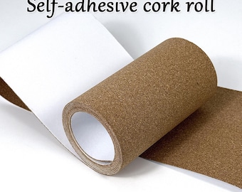 Self Adhesive Cork Roll 20×120cm (7.9×47.2in), 1mm Thick Cork Sheet, Peel and Stick Cork Board, Wall Decor, DIY Craft Material