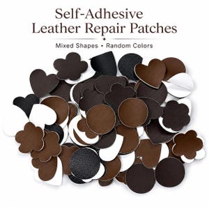 Self Adhesive Leather Repair Patch Set, Mixed Shape PU Leather Patches, Random Color Peel and Stick Sofa Bag Repair