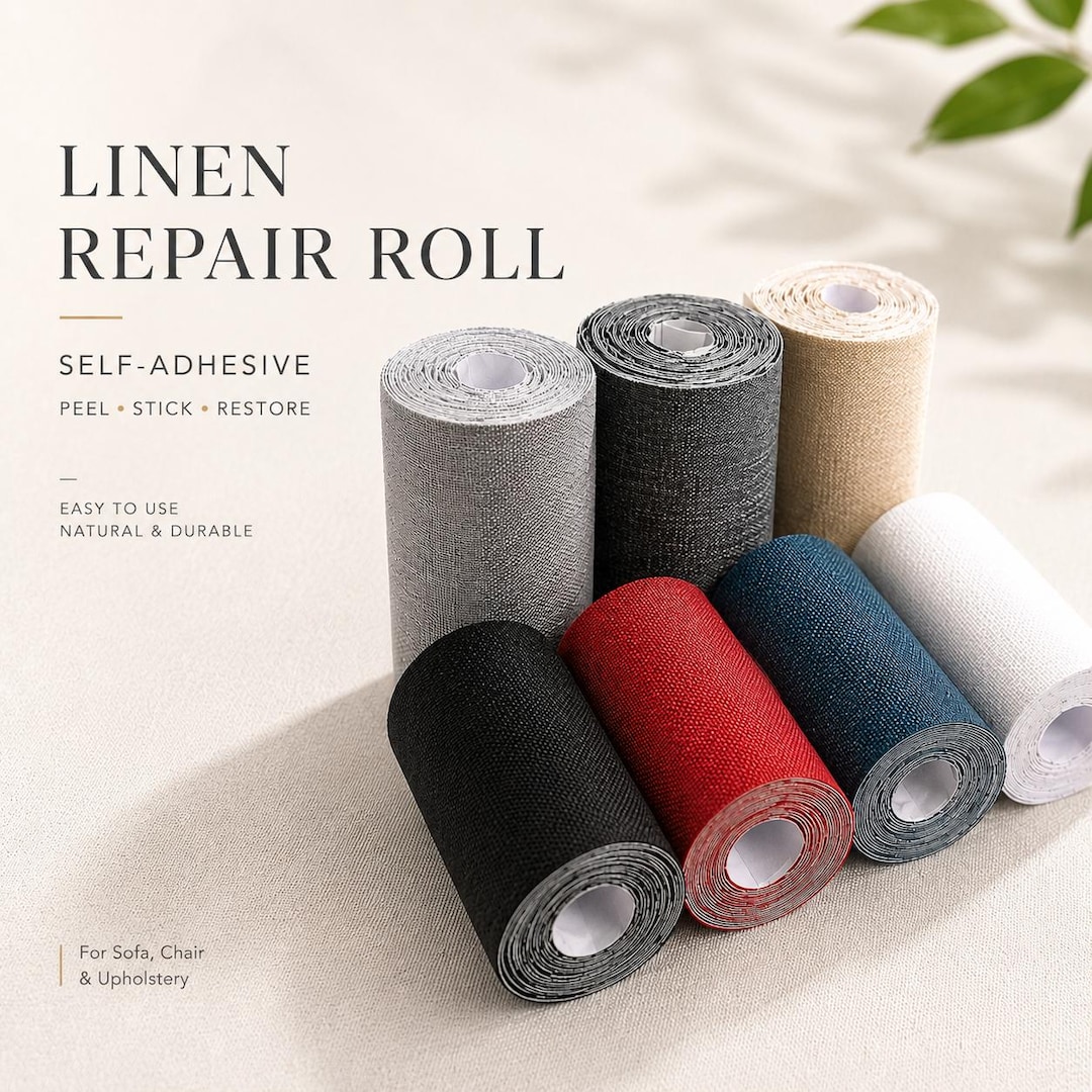 Self Adhesive Linen Repair Roll, Neutral & Classic Colors Fabric Patch ...