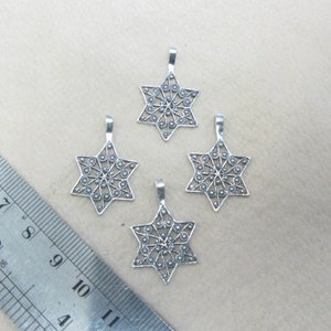 LOT OF 4 filigree sterling silver david star, magen david, great gift for bar mizthva , israeli design