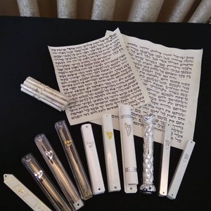 Rollo de mezuzá kosher: pergamino Shemá, escritura hebrea elegante (6 cm-15 cm)