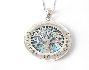SALE !!! Tree of life roman glass silver pendant, ancient roman glass