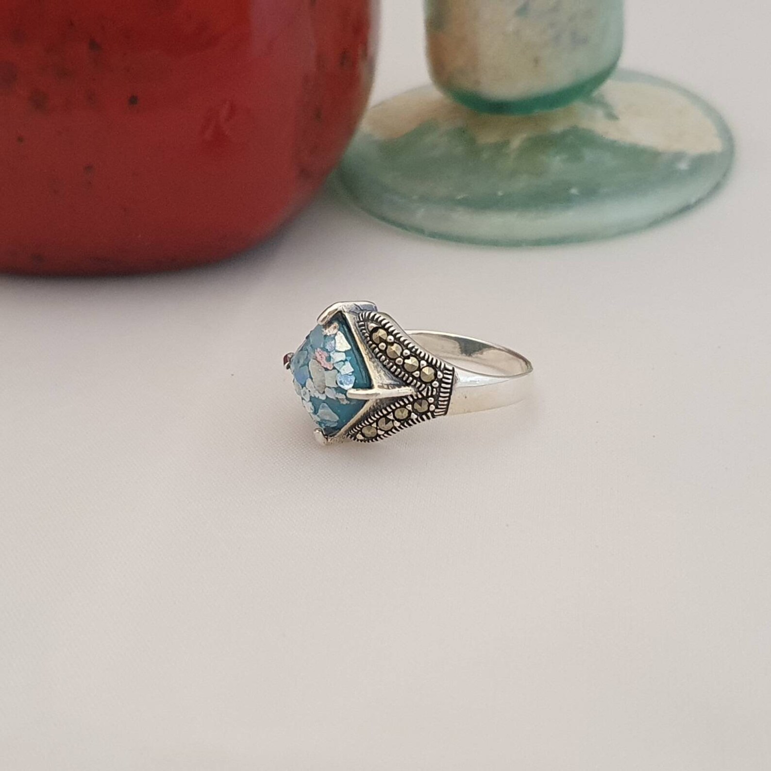 Roman Glass Amazing Ring roman Glass Jewelryisraeli Designed - Etsy