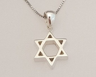 Delicated silver star of david pendant,jewish star of david pendant,israel jewelry,plain silver david star pendant