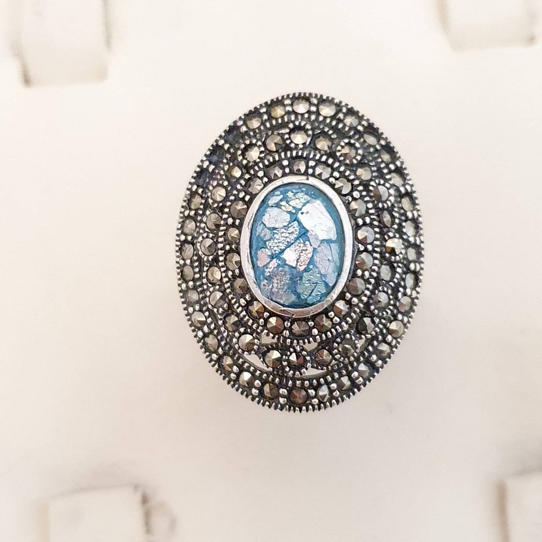 Roman Glass Unique Ring ,roman Glass Jewelry,israeli Designed Ring ...