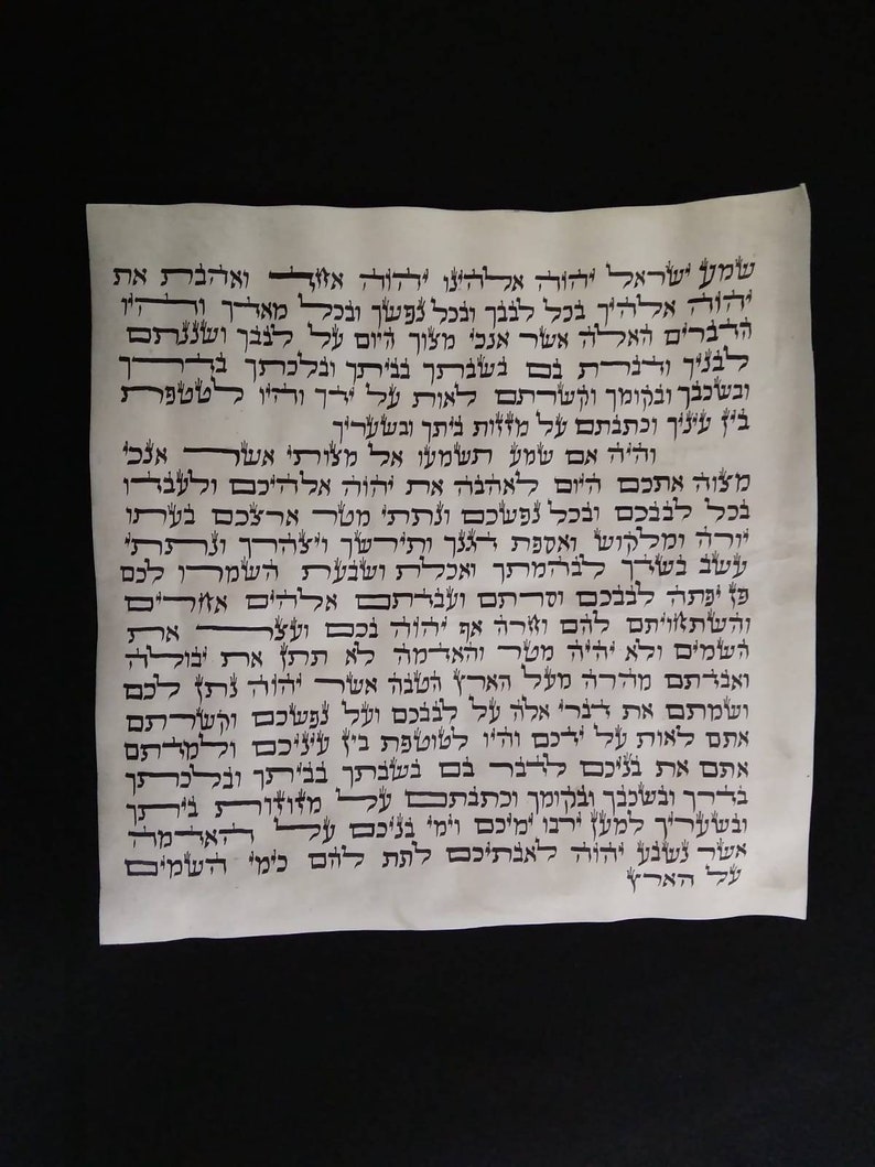Kosher Mezuzah Scroll: Parchment Shema, Elegant Hebrew Script (6cm-15cm ...