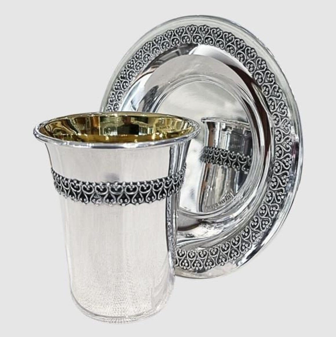 KIDDUSH CUP & TRAY shabbat Kiddush Cupamazing Filigree Etsy