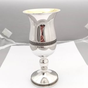 Sterling silver  KIDDUSH CUP,kiddush goblet  ,925 silver kiddush cup & plate,made in israel,yemenite design kiddush cup,filigree design