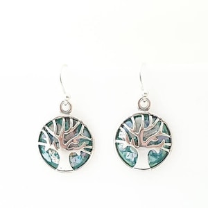 Tree of life roman glass earring,silver earring,israeli design