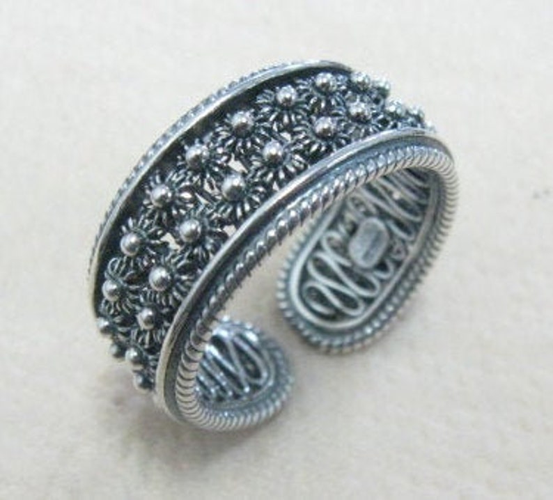 thumbnail image 2 of Handmade Sterling Silver 925 Filigree Diamond Shape Ring - UK Hallmarked - Gift Box Included 2 of 5