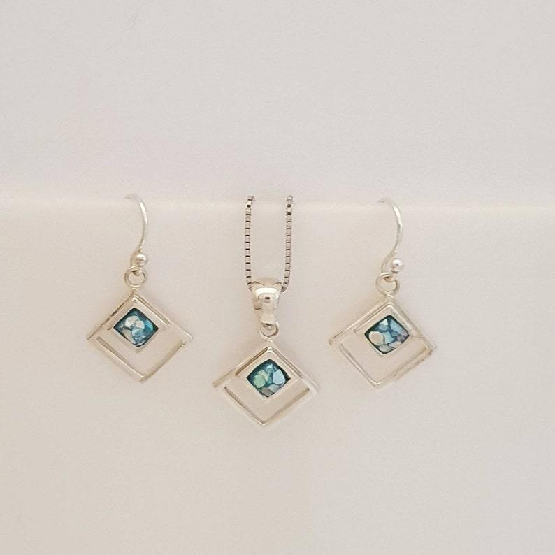 SALE Ancient Roman Glass Sterling Silver Rhombus - Etsy