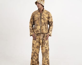 Set Camo Jacket + Cargo Pants | Handmade Natural Set Outfit