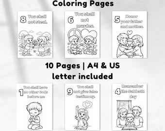 The Ten Commandments Activity Sheet - Bible Coloring Page & Sunday School Craft For Kids